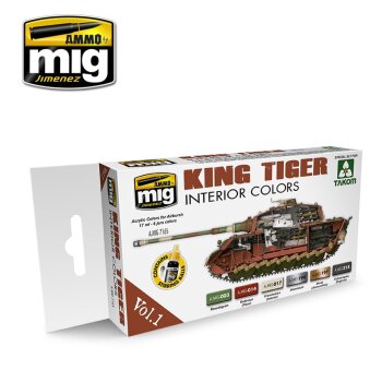 A.MIG-7165 King Tiger Interior Color (Special Takom Edition) Vol.1 (6x17mL)