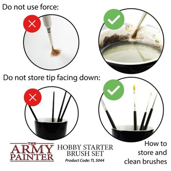 HOBBY STARTER BRUSH SET con 3 pennelli assortiti THE ARMY PAINTER miniature  & model tools