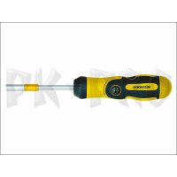 Foldable screwdriver with ratcheting function, 1/4"