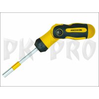 Foldable screwdriver with ratcheting function, 1/4"