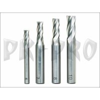 Milling cutter set, 4 pcs., DIN 844, HSS (6 - 7 - 8 - 10 mm)