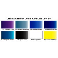 Createx 5815-00 Kent Lind Cool Airbrush Set 8 x 60 ml
