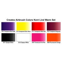 Createx 5816-00 Kent Lind Warm Airbrush Set 8 x 60 ml