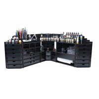 Black Paint Rack: Eckteil mit Schubladen