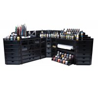 Black Paint Rack: Eckteil mit Schubladen