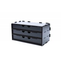 Black Paint Rack: Schrank mit 3 langen Schubladen