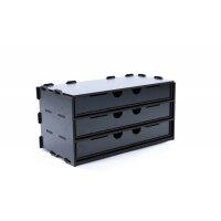 Black Paint Rack: Schrank mit 3 langen Schubladen