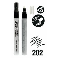 FW Marker Set 202 - 2 leere Marker inkl. Spitzen - Mittel, 2-4mm Rund