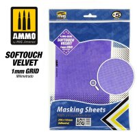 Softouch Velvet Masking Sheets 1mm Grid (x5 Sheets, 290mmx145mm, Adhesive)