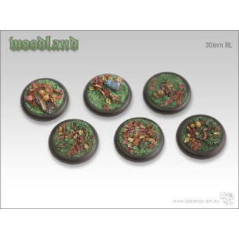 Woodland Bases - 30mm Round Lip (5)