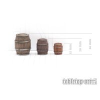 Wooden Barrels Set 4 - Mixed Sizes (15)