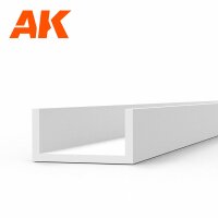 U Channel 4.0 width x 350mm - STYRENE STRIP (3x)