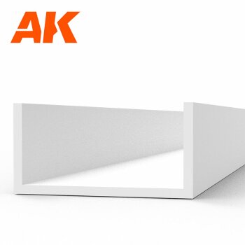 U Channel 6.0 width x 350mm - STYRENE STRIP (3x)