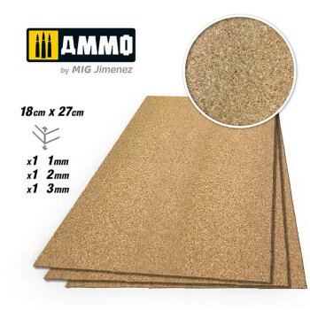 CREATE CORK Fine Grain Mix (1mm, 2mm and 3mm) – 1 pc each size (2x 18x27cm)