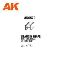 BEAMS H SHAPE 3.0 x 3.0 x 350 mm (3 x) STYROL