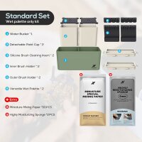 Krydrufi All in One Modular Box-Standard Set Wet Palette Edition - Grün/Sand