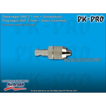 H&S-plug in nipple nd 2.7mm,, with screw socket for hose 4x7mm-[104053]