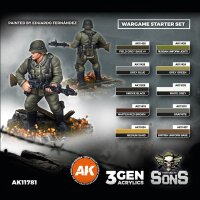 German Panzergrenadier Division Europe - Wargame Starter Set (10 Colors + Exclusive Figure German Machine Gunner) (10x17mL)