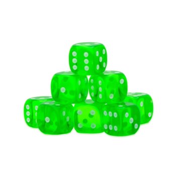 Emerald D6 Dice - 15mm (8)