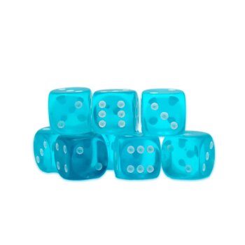 Blue Topaz D6 Dice - 15mm (8)