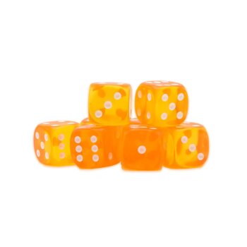 Amber D6 Dice - 15mm (8)