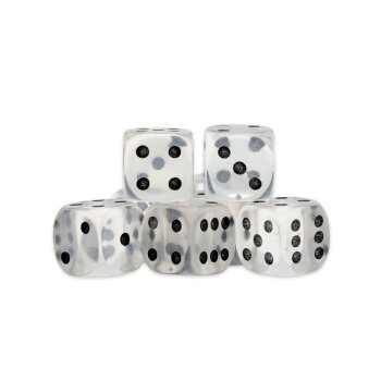 Clear Quartz D6 Dice - 15mm (8)