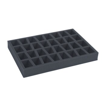 Full-size foam tray for 32 miniatures on 40mm bases