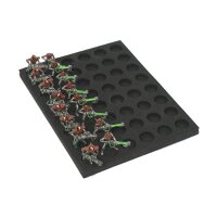 Tray for storing 48 miniatures on 25mm bases in vertical...