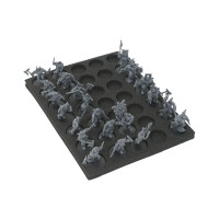 Tray for storing 35 miniatures on 32mm bases in vertical position