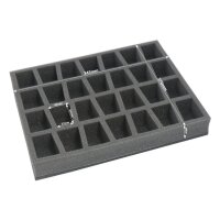 Foam tray for 28 miniatures on 40mm bases for old cases