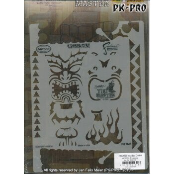 IWATA-ARTOOL Tiki Master Schablone Tribal Tiki-(FH TM 1)